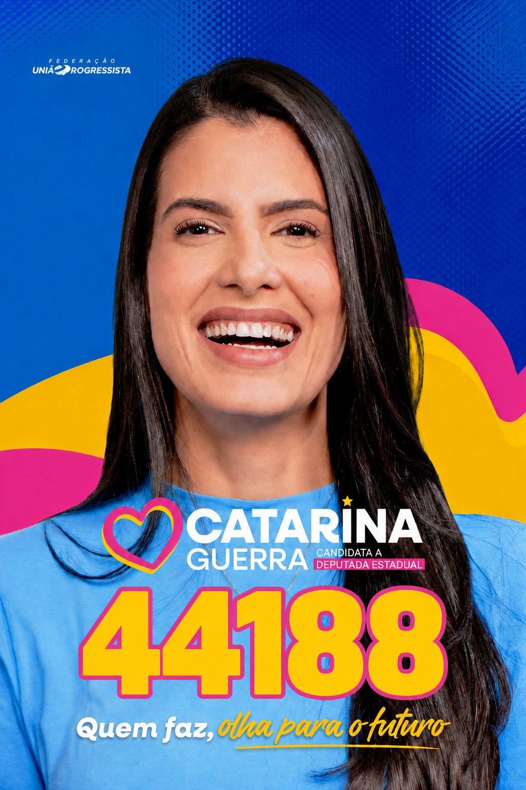 Catarina Guerra, candidata a deputada estadual, número 44188.